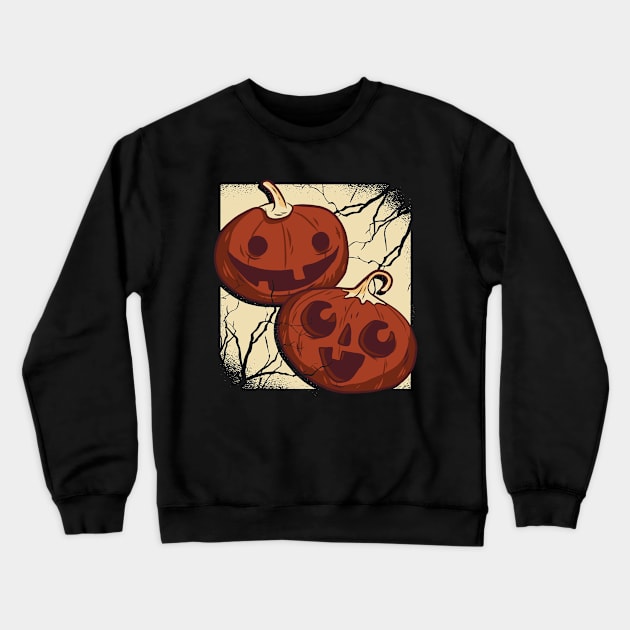 Two Carved Pumpkins Crewneck Sweatshirt by madeinchorley